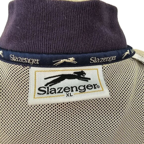 Slazenger Widgi Creek Golf Course 1/4 Button Windbreaker Jacket Mens XL Blue - Picture 8 of 12